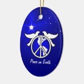 Sjabloon voor de vrede op aarde voor kerstfeestdag keramisch ornament (Links)