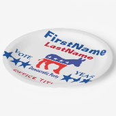 Sjabloon voor democratische aangepaste campagne papieren bordje (Gekanteld)