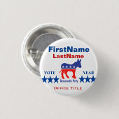 Sjabloon voor democratische aangepaste campagne ronde button 3,2 cm (Voorkant /achterkant)