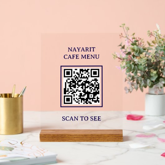 Sjabloon voor digitaal menu met QR-code Acryl Bord (Huwelijk)