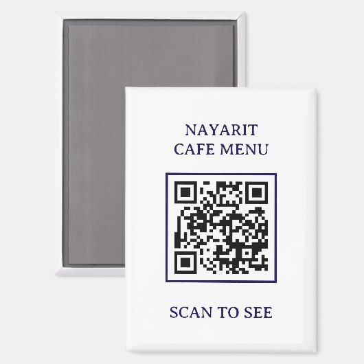 Sjabloon voor digitaal menu met QR-code Magneet (Voorkant / Achterkant)