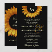 Sjabloon voor donkerbruine en zwarte zonnebloempje kaart (Voorkant / Achterkant)