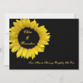 Sjabloon voor donkergeel en zwart zonnebloem kaart (Achterkant)
