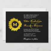 Sjabloon voor donkergeel en zwart zonnebloem kaart (Voorkant)