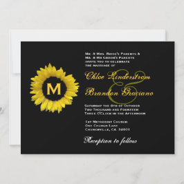 Sjabloon voor donkergeel en zwart zonnebloem kaart