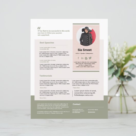 Sjabloon voor één vel luidspreker (Staand voorkant)