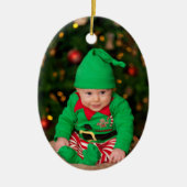 Sjabloon voor eerste kerstfoto baby: jaar Ce Keramisch Ornament (Voorkant)