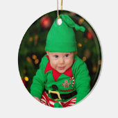 Sjabloon voor eerste kerstfoto baby: jaar keramisch ornament (Links)