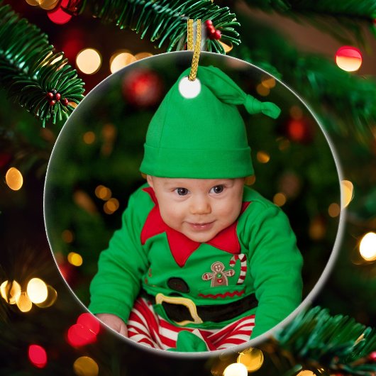 Sjabloon voor eerste kerstfoto baby: jaar keramisch ornament