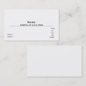 Sjabloon voor eierschaal/niet-witte visitekaartjes (Voorkant / Achterkant)