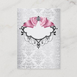 Sjabloon voor elegant White Damask-visitekaartje Visitekaartje