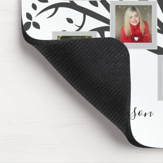 Sjabloon voor familiebomen met fotocollage, gepers muismat (Hoek)