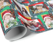 Sjabloon voor familiefotokerstpapier Snowflake Cadeaupapier (Rol Hoek)