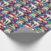 Sjabloon voor familiefotokerstpapier Snowflake Cadeaupapier (Hoek)