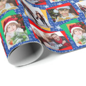 Sjabloon voor familiefotokerstpapier Snowflake Cadeaupapier (Rol Hoek)