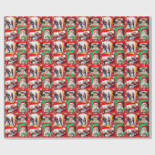 Sjabloon voor familiefotokerstpapier Snowflake Cadeaupapier (Vlak)