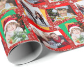 Sjabloon voor familiefotokerstpapier Snowflake Cadeaupapier (Rol Hoek)