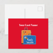 Sjabloon voor familievakantie, ; briefkaart (Voorkant / Achterkant)