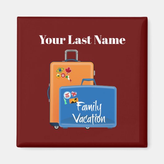 Sjabloon voor familievakantie,  magneet (Voorkant)