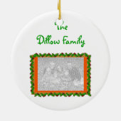 Sjabloon voor feestelijke fotoversiering keramisch ornament (Achterkant)