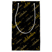 Sjabloon voor feestelijke tekst klein cadeauzakje (Voorkant)