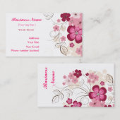 Sjabloon voor Floral Business Card Visitekaartje (Voorkant / Achterkant)
