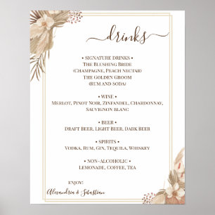 Sjabloon voor Floral Wedding Drinken Poster