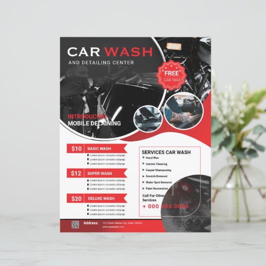 Sjabloon voor Flyer Autowas (Staand voorkant)