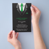 Sjabloon voor flyer van zakenman in pak (Hand)