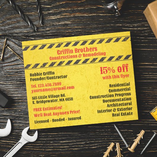 Sjabloon voor flyer voor bouwdiensten