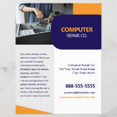 Sjabloon voor flyer voor computerreparatie en -ond (Achterkant)