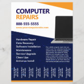 Sjabloon voor flyer voor computerreparaties met af (Voorkant)
