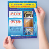 Sjabloon voor flyer voor drukreiniging op volledig (Hand)