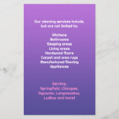 Sjabloon voor Flyer voor Professionele Schoonmaakd (Achterkant)
