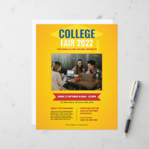 Sjabloon voor flyer voor universiteitsbeurs