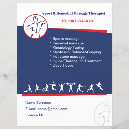 Sjabloon voor folder voor remedial massage (Voorkant)