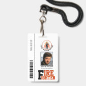 Sjabloon voor foto-ID van brandweer/afdeling brand Badge (Voorzijde met lanyard)