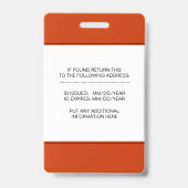 Sjabloon voor foto-ID van brandweer/afdeling brand Badge (Achterkant)