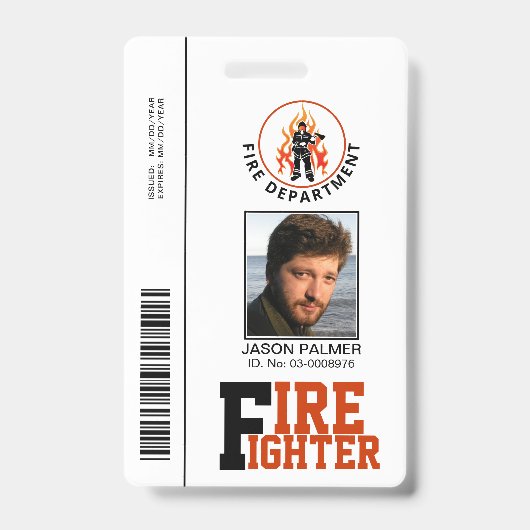 Sjabloon voor foto-ID van brandweer/afdeling brand Badge (Voorzijde)