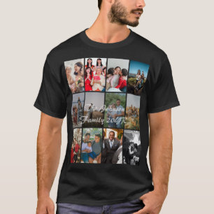 Sjabloon voor fotocollage met 12 foto's voor groot t-shirt