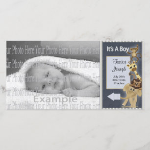 Sjabloon voor fotokaart voor aankondiging van baby