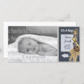 Sjabloon voor fotokaart voor aankondiging van baby (Voorkant / Achterkant)