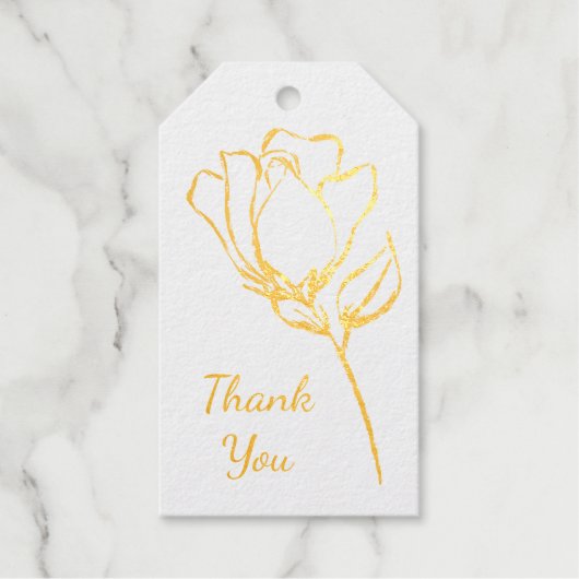 Sjabloon voor foto's van één Roos Weddenschap Beda Cadeaulabels (Voorkant)