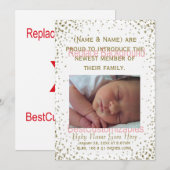 Sjabloon voor geboorteaankondiging (Voorkant / Achterkant)