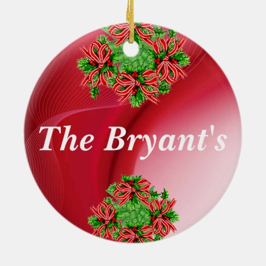 SJABLOON VOOR GEPERSONALISEERDE DESIGNERCHRISTMAS KERAMISCH ORNAMENT (Achterkant)