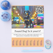 Sjabloon voor gevonden hond om af te scheuren flyer (Enkel)