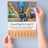 Sjabloon voor gevonden hond om af te scheuren flyer (Hand)