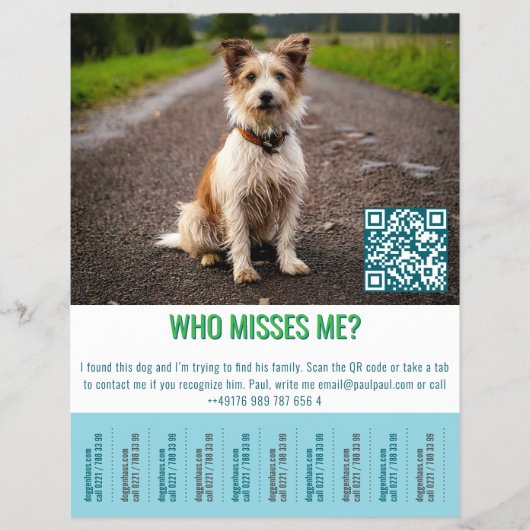 Sjabloon voor gevonden hond tik flyer (Voorkant)