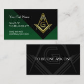 Sjabloon voor Gold- en groene Masonic-visitekaartj Visitekaartje (Voorkant / Achterkant)
