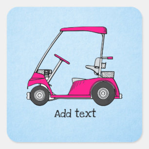 Sjabloon voor golfkarretje, vierkante sticker